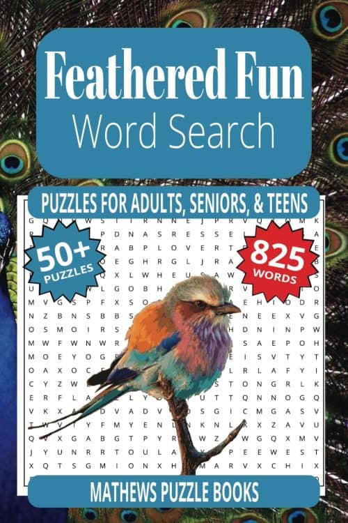 Feathered Fun Word Search for Birders - Bird Word Search by Michael Mathews, Mathews Puzzle Books, Texas Birder Press