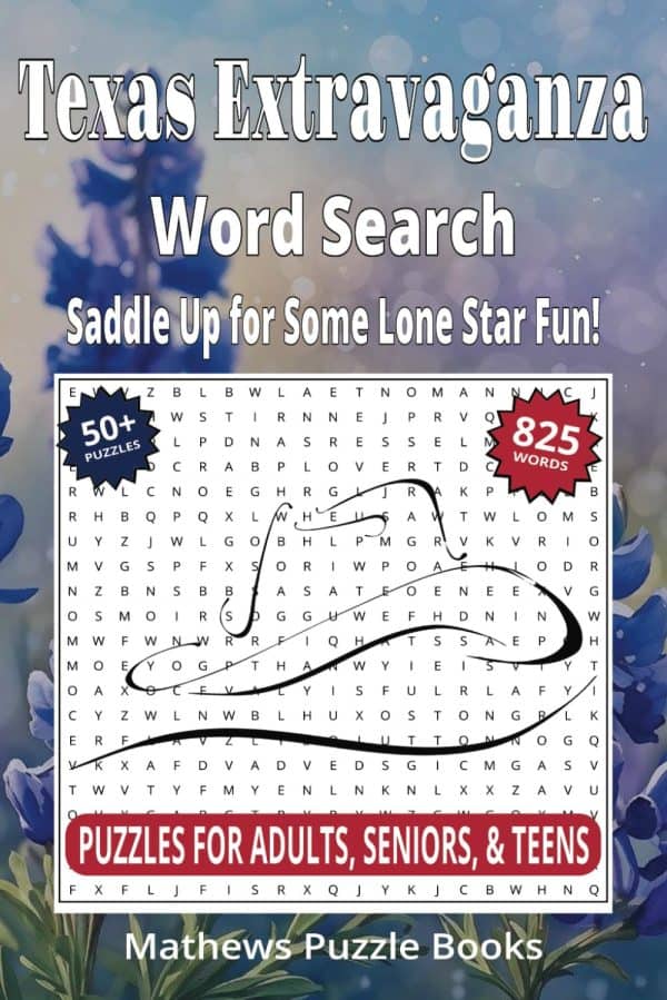 Texas Word Search, Mathews Puzzle Books, Michael Mathews, Texas Birder Press
