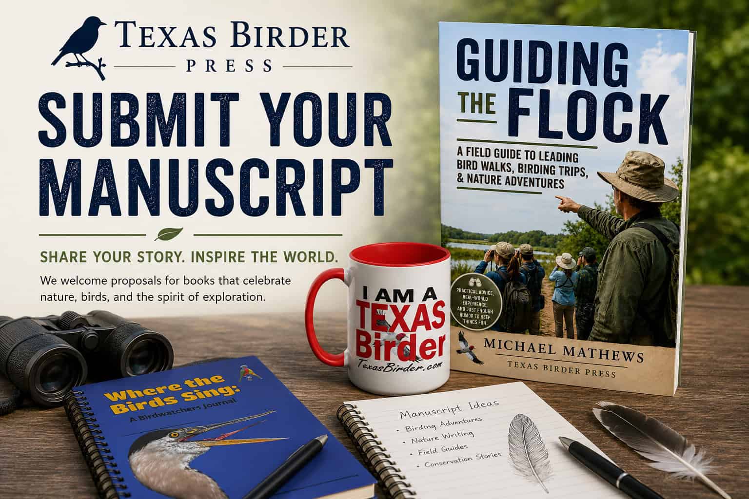 Texas Birder Press - Publish Your Book - Looking For Nature-related and Birding books - Bird IDs - Just about anything to do with birds and birding.